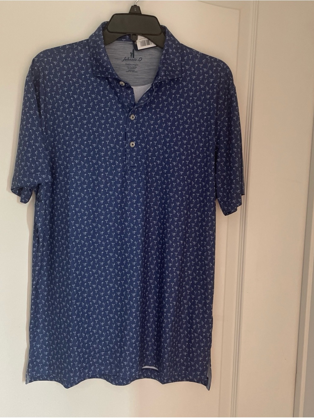 NWT Medium Johnnie-O Pin Up Featherweight Polo Shirt Blue (Lake)   $110